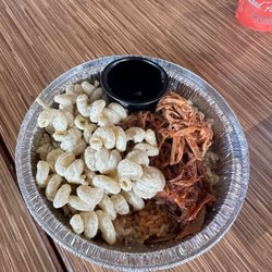 Rumbi Island Grill - Sweet pork with Mac salad