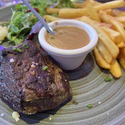 Marina Caffe - Steak. Too chewy fries were good!