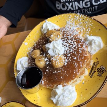 Honey Bees Breakfast Lunch - Banana Foster pancakes - Breakfast & Brunch Near Me - Myrtle Beach, South Carolina Honey Bees Breakfast Lunch - Banana Foster pancakes - Breakfast & Brunch Near Me - Myrtle Beach, South Carolina