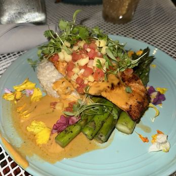 Shangri La - Blackened Skuna Bay Salmon Entree - New American Near Me - Fair Oaks, California