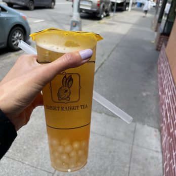 Rabbit Rabbit Tea - Green tea with honey boba, light ice - Bubble Tea Near Me - Seattle, Washington Rabbit Rabbit Tea - Green tea with honey boba, light ice - Bubble Tea Near Me - Seattle, Washington