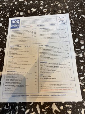 Menu photo 1 Hog Island Oyster Co Napa, CA Menu photo 1 Hog Island Oyster Co Napa, CA