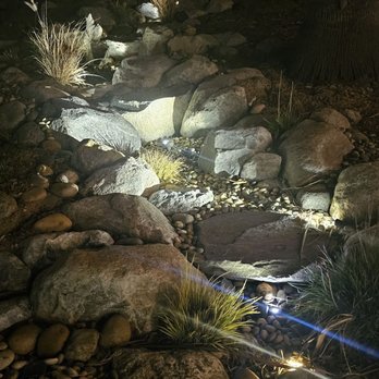 Flow Aquascapes - Nicely lit with professional lighting. - Landscaping Near Me Flow Aquascapes - Nicely lit with professional lighting. - Landscaping Near Me