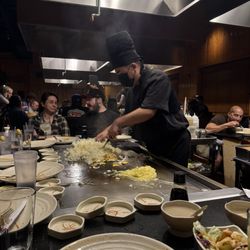 Osaka Japanese Steakhouse - Chef cooks the food right in front of you !