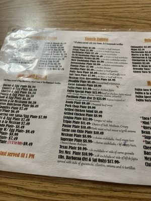 Menu photo 2 Fajita Taco Place San Antonio, TX