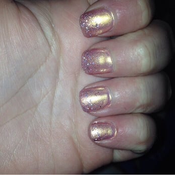 Lynn's Nails - Acrylic fill with polish ombre glitter - Nail Salons Near Me - Peoria, Illinois