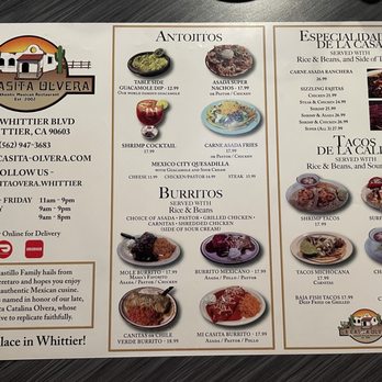 La Casita Olvera - Menu - Mexican Near Me - Whittier, California La Casita Olvera - Menu - Mexican Near Me - Whittier, California