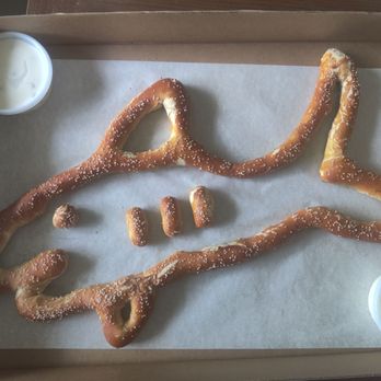 KC Pretzel Boy's - Custom shark pretzel with two dips (~$35). - Pretzels Near Me - Overland Park, Kansas KC Pretzel Boy's - Custom shark pretzel with two dips (~$35). - Pretzels Near Me - Overland Park, Kansas