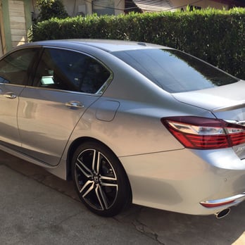 Rich's Tint Shoppe - 2016 Honda Accord - backside view of medium 35% tint all around. - Car Window Tinting Near Me - Walnut, California Rich's Tint Shoppe - 2016 Honda Accord - backside view of medium 35% tint all around. - Car Window Tinting Near Me - Walnut, California