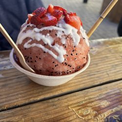 Strawberry on dragonfruit