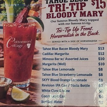 Cottonwood Cottage - Drink list for the day - Venues & Event Spaces Near Me - Genoa, Nevada