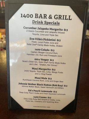 Menu photo 6 1400 Bar & Grill Alameda, CA