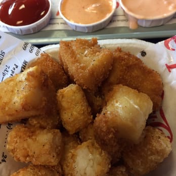Zip's Drive In - A four piece fish and chips $8.67 no drink. The fish is barely bigger than the tater tots! - American Near Me - Spokane, Washington