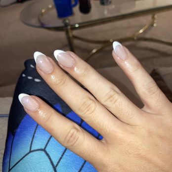 Grace Nails & Day Spa - Almond french tip - Nail Salons Near Me - Virginia Beach, Virginia
