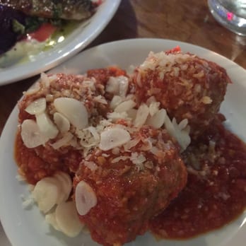 Oldroyd - Lamb & almond meatballs, salsa romesco & pickled garlic (£7.50) - Brasseries Near Me - London, XGL