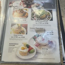 Pancake menu Pancake menu