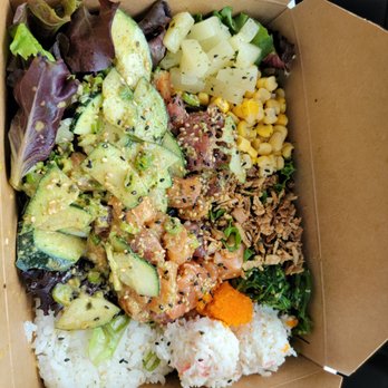 Pokilicious - Large bowl, 3 proteins & 3 toppings. Delicious! - Poke Near Me - Moreno Valley, California Pokilicious - Large bowl, 3 proteins & 3 toppings. Delicious! - Poke Near Me - Moreno Valley, California