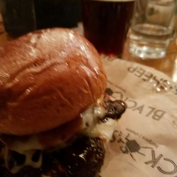 Black Sheep - Burger of the day...forgot the name...brandied mushrooms, horseradish, swiss..delicious!! Messy but great. - Burgers Near Me - Springfield, Missouri Black Sheep - Burger of the day...forgot the name...brandied mushrooms, horseradish, swiss..delicious!! Messy but great. - Burgers Near Me - Springfield, Missouri
