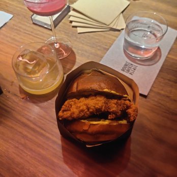 Double Chicken Please - Hot Honey Chicken Sandwich - Cocktail Bars Near Me - New York, New York Double Chicken Please - Hot Honey Chicken Sandwich - Cocktail Bars Near Me - New York, New York
