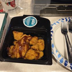 Papa Johns Pizza - Honey Chipotle boneless wings.  More like Tysons chicken nuggets with a tiny squirt of some ketchup.  What a joke.