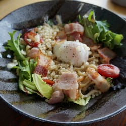 Genji Ramen and Sushi Bar - Bacon and Egg dry-style whole wheat mazemen