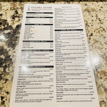 Sayaka Japanese Restaurant - Sushi Menu - Bars Near Me - Colton, California Sayaka Japanese Restaurant - Sushi Menu - Bars Near Me - Colton, California