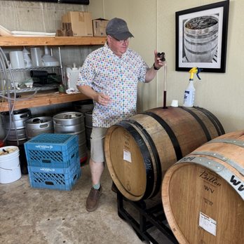 Winderlea Vineyard & Winery - Getting a sample of some Pinot in the barrel - Wine Tasting Room Near Me - Dundee, Oregon Winderlea Vineyard & Winery - Getting a sample of some Pinot in the barrel - Wine Tasting Room Near Me - Dundee, Oregon