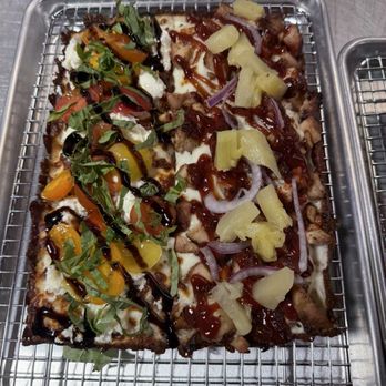 Fitti’s Pizza - Half caprese, half bbq chicken - Pizza Near Me - Eugene, Oregon