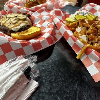 Mashed Burgers - OKC Fried Onion Mash Loaded Hot Chicken Fries Hot Chicken Sandwich - Burgers Near Me - Hoboken, New Jersey