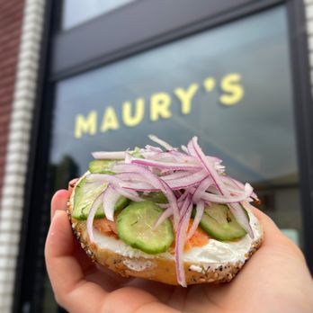 Maury's - Everything Bagel with Kippered Salmon - Bagels Near Me - Los Angeles, California Maury's - Everything Bagel with Kippered Salmon - Bagels Near Me - Los Angeles, California