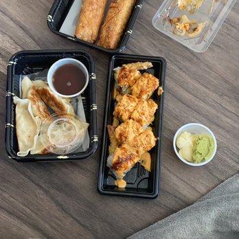 Ginza Express - Shrimp dragon roll, dumplings, chicken egg roll - Japanese Near Me - Dallas, Texas Ginza Express - Shrimp dragon roll, dumplings, chicken egg roll - Japanese Near Me - Dallas, Texas