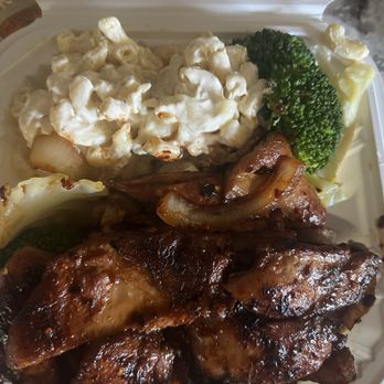 Pineapple Hawaiian BBQ - Volcano chicken with no rice, add steamed veggies - Hawaiian Near Me - Yuba City, California