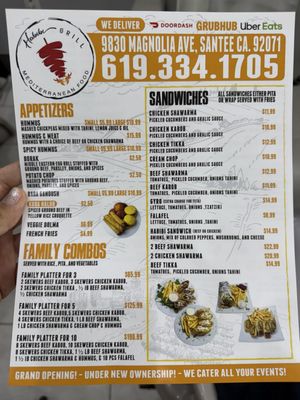 Menu photo 4 Habibi Mediterranean Grill Santee, CA
