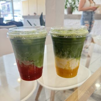 Sojeata - Spoiled iced strawberry matcha and mango matcha - Bubble Tea Near Me - Fullerton, California Sojeata - Spoiled iced strawberry matcha and mango matcha - Bubble Tea Near Me - Fullerton, California