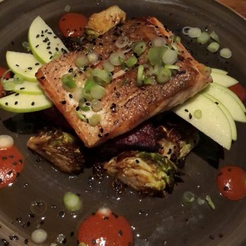 Mountain Standard - Salmon with apples and brussels sprouts - New American Near Me - Vail, Colorado Mountain Standard - Salmon with apples and brussels sprouts - New American Near Me - Vail, Colorado