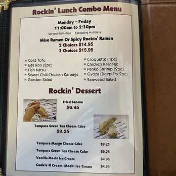 Rockin' Ramen - Lunch specials 2/20/2025 - Ramen Near Me - Temecula, California