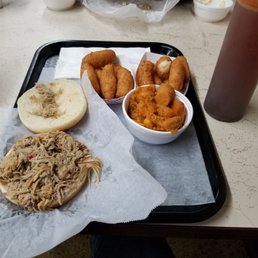 BBQ combo with yams and hush puppies BBQ combo with yams and hush puppies