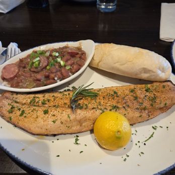 Kingfisher Seafood - 1/2 drum with red beans and rice - Seafood Near Me - Fairhope, Alabama Kingfisher Seafood - 1/2 drum with red beans and rice - Seafood Near Me - Fairhope, Alabama