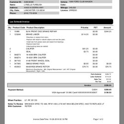 Les Schwab Tire Center - Final invoice with the surprise Rotor that they all of a sudden discovered was not gonna work