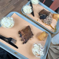 Rubbin' Butts BBQ - 1/4th rib plate & 3 way plate