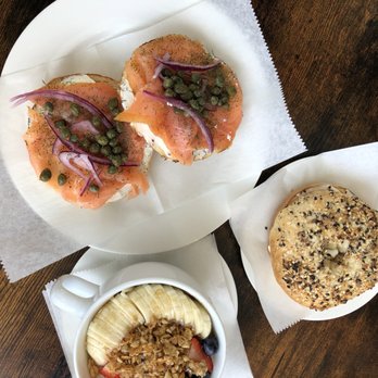 Rendezbrew - Lox on an everything Bagels and Toppings with a Yogurt Parfait - Coffee & Tea Near Me - Indian Land, South Carolina Rendezbrew - Lox on an everything Bagels and Toppings with a Yogurt Parfait - Coffee & Tea Near Me - Indian Land, South Carolina