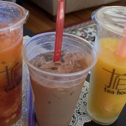 Tien Tea House - Strawberry mango, milo flan and mango