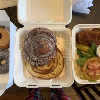 Donut Villa Diner - Samoa donut, Pb&J donut, Grilled Cinnamon Roll and Vegan Chicken Bacon Ranch - Donuts Near Me - Malden, Massachusetts Donut Villa Diner - Samoa donut, Pb&J donut, Grilled Cinnamon Roll and Vegan Chicken Bacon Ranch - Donuts Near Me - Malden, Massachusetts