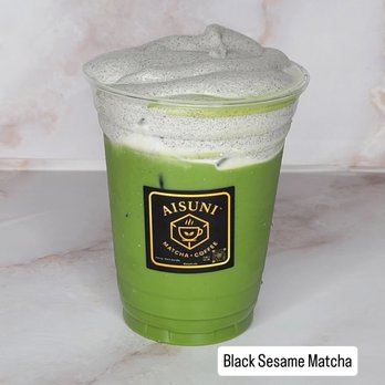 Aisuni - Matcha with black sesame cloud foam - Coffee & Tea Near Me - Alameda, California Aisuni - Matcha with black sesame cloud foam - Coffee & Tea Near Me - Alameda, California