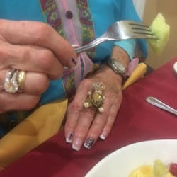 Chambrel At Roswell - Showing off the bling. Notice the French mani complete with nail art!!!