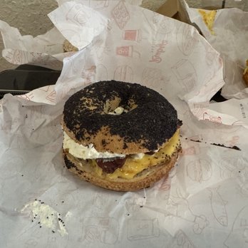 Rubys Bagels - Bacon egg and cheese on poppy seed - Bagels Near Me - Milwaukee, Wisconsin Rubys Bagels - Bacon egg and cheese on poppy seed - Bagels Near Me - Milwaukee, Wisconsin