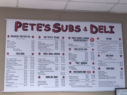 Menu photo 6 Pete's Subs and Deli Egg Harbor Township, NJ