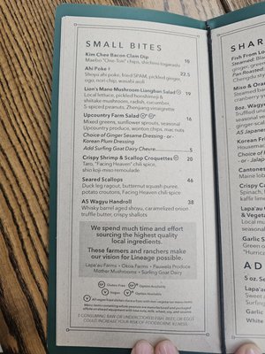 Menu photo 6 Lineage Wailea, HI Menu photo 6 Lineage Wailea, HI