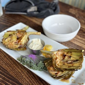 The Fish Hopper - Whole Fire Roasted Artichoke - Seafood Near Me - Monterey, California The Fish Hopper - Whole Fire Roasted Artichoke - Seafood Near Me - Monterey, California