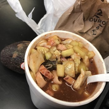 Mariscos Fily - Tostada Especial in a Cup, came with my side Avocado and chips - Seafood Near Me - Glendale, Arizona Mariscos Fily - Tostada Especial in a Cup, came with my side Avocado and chips - Seafood Near Me - Glendale, Arizona